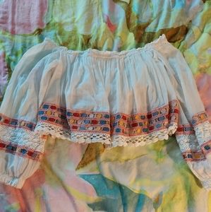 Free People Cropped Peasant Top